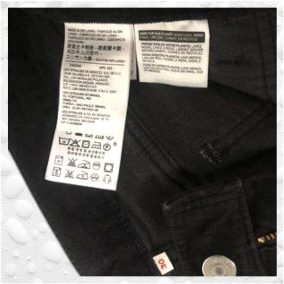 Ladies LEVIS Black Cord Stretch Jeans Size 30 - Picture 6 of 6